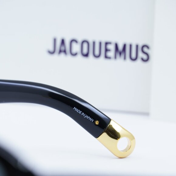 Jacquemus ROND CARRE JAC/11 C1 Rectangle Sunglasses - Shiny Black\Grey - Picture 8 of 10